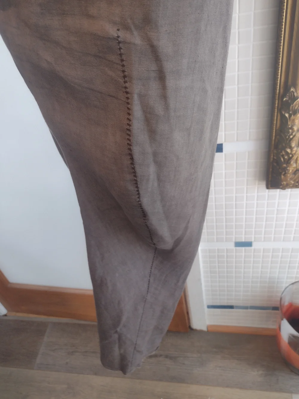 Men's Casual Linen-Blend Pants in Brown